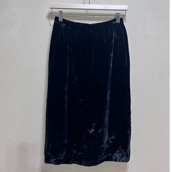 VTG Valentino Miss V Skirt 42 Velvety Black Straight Career Office Siren Modest - Picture 2 of 7